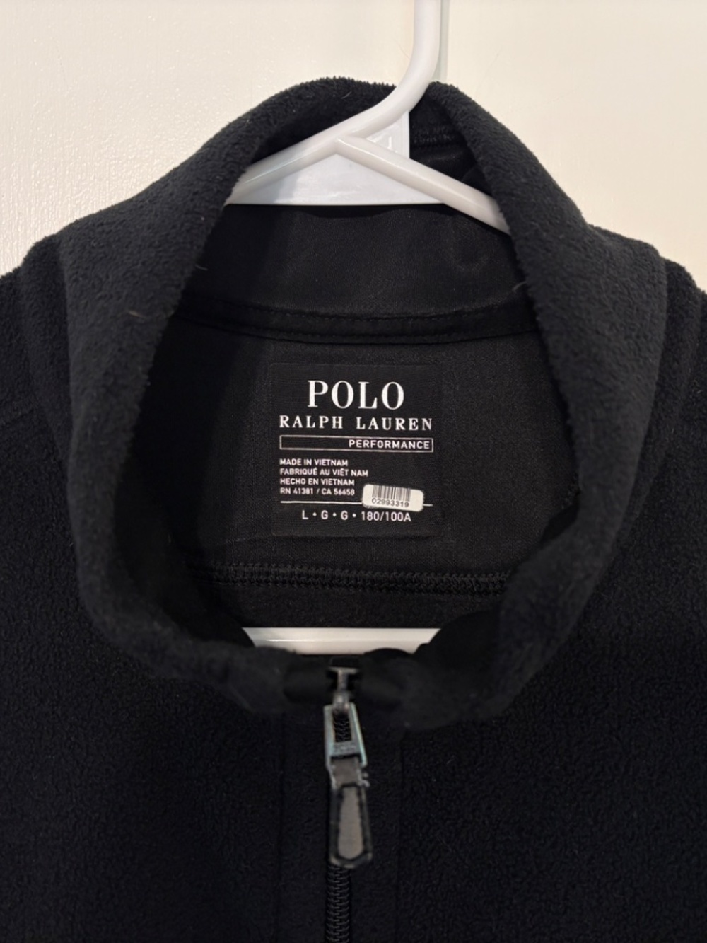 Polo Ralph Lauren Men's Performance Fleece Full-Zip Vest L Black Logo Pockets - Picture 3 of 10